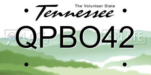 QPBO42 Tennessee License Plate