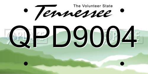 QPD9004 Tennessee License Plate