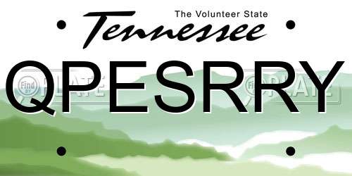 QPESRRY Tennessee License Plate