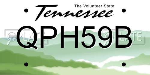 QPH59B Tennessee License Plate