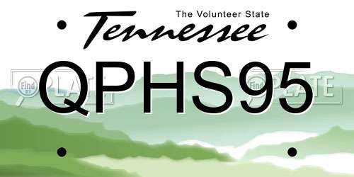 QPHS95 Tennessee License Plate