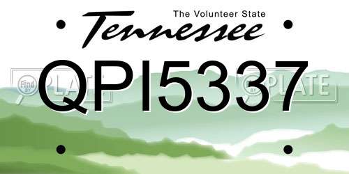 QPI5337 Tennessee License Plate