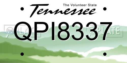 QPI8337 Tennessee License Plate