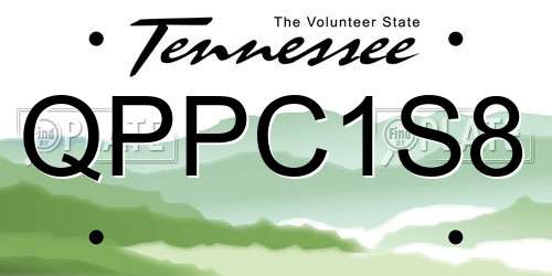 QPPC1S8 Tennessee License Plate