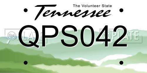 QPS042 Tennessee License Plate