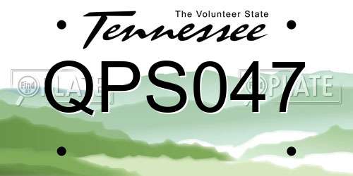 QPS047 Tennessee License Plate