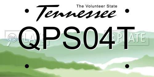 QPS04T Tennessee License Plate