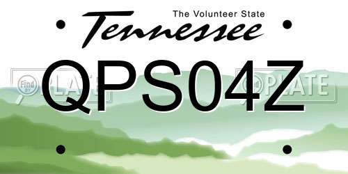 QPS04Z Tennessee License Plate