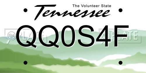 QQ0S4F Tennessee License Plate