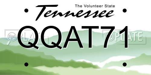 QQAT71 Tennessee License Plate