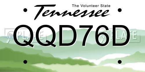 QQD76D Tennessee License Plate