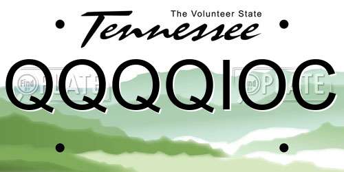 QQQQIOC Tennessee License Plate