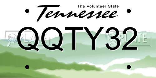 QQTY32 Tennessee License Plate