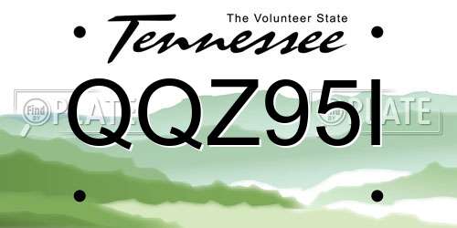 QQZ95I Tennessee License Plate