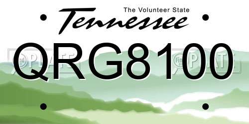 QRG8100 Tennessee License Plate