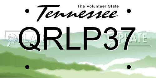 QRLP37 Tennessee License Plate
