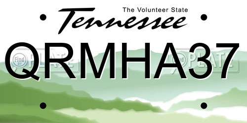 QRMHA37 Tennessee License Plate