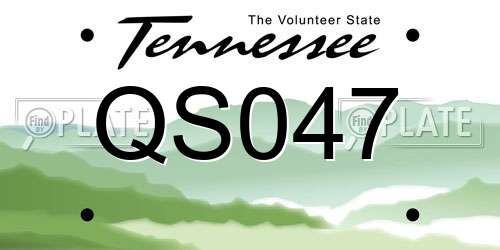 QS047 Tennessee License Plate