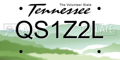 QS1Z2L Tennessee License Plate