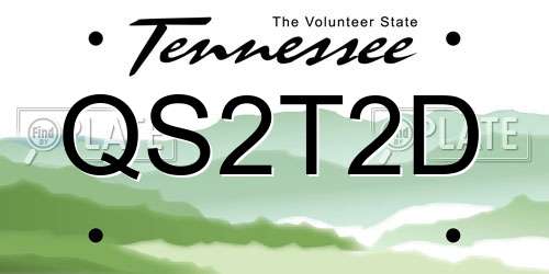 QS2T2D Tennessee License Plate