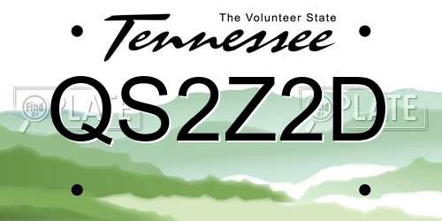 QS2Z2D Tennessee License Plate