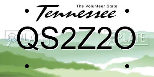 QS2Z2O Tennessee License Plate