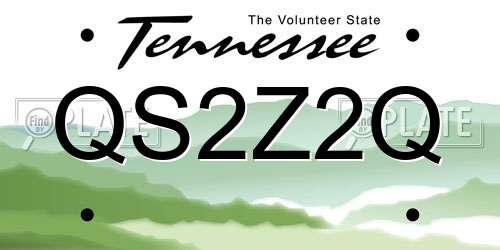 QS2Z2Q Tennessee License Plate