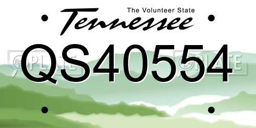 QS40554 Tennessee License Plate