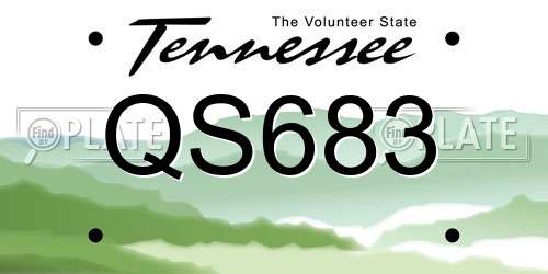 QS683 Tennessee License Plate