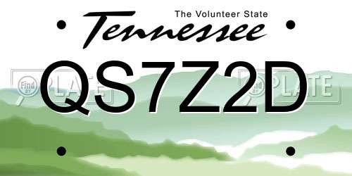 QS7Z2D Tennessee License Plate