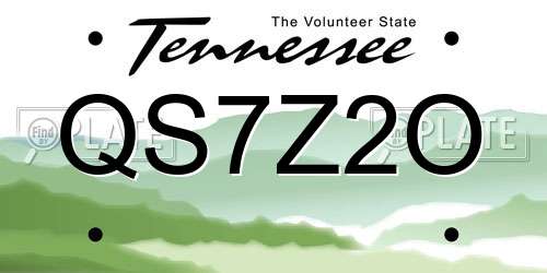 QS7Z2O Tennessee License Plate