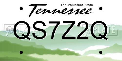 QS7Z2Q Tennessee License Plate
