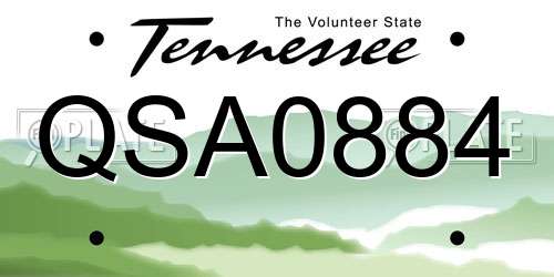 QSA0884 Tennessee License Plate