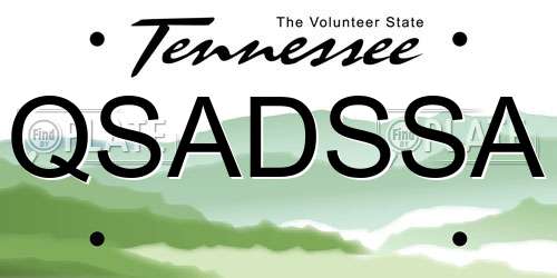 QSADSSA Tennessee License Plate