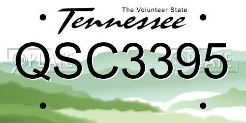 QSC3395 Tennessee License Plate