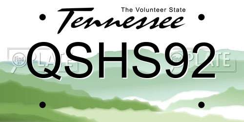QSHS92 Tennessee License Plate
