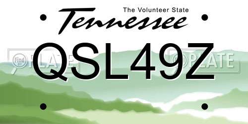 QSL49Z Tennessee License Plate
