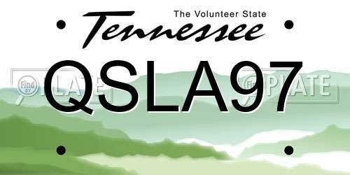 QSLA97 Tennessee License Plate