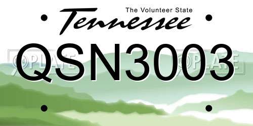 QSN3003 Tennessee License Plate