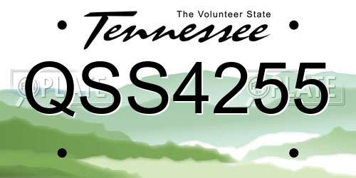 QSS4255 Tennessee License Plate