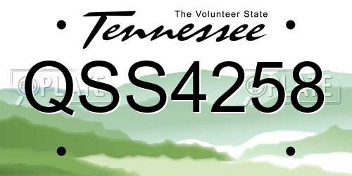 QSS4258 Tennessee License Plate