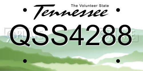 QSS4288 Tennessee License Plate