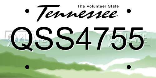 QSS4755 Tennessee License Plate