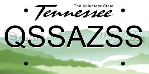 QSSAZSS Tennessee License Plate