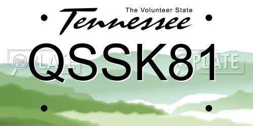 QSSK81 Tennessee License Plate