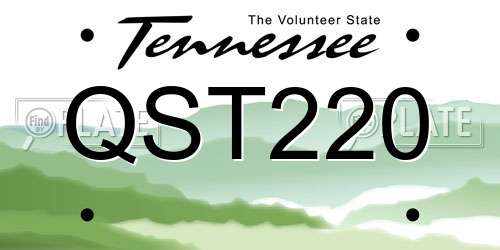 QST220 Tennessee License Plate