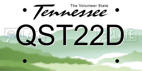 QST22D Tennessee License Plate