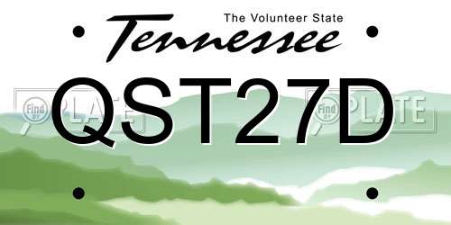 QST27D Tennessee License Plate