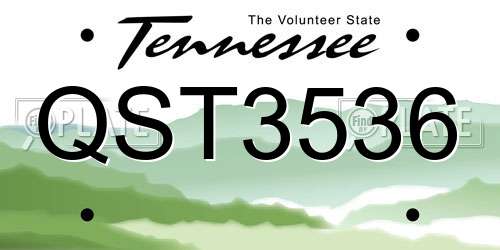 QST3536 Tennessee License Plate
