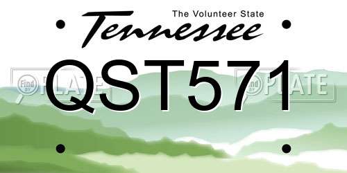 QST571 Tennessee License Plate